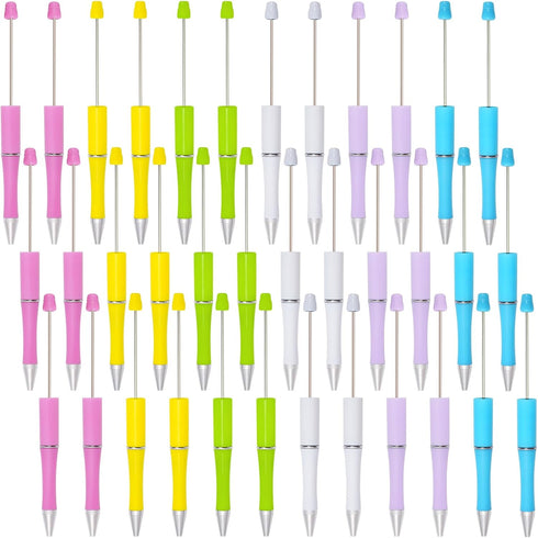 30Pcs Beadable Pens Plastic Bead Pen Black Ink Ballpoint Pens Diy Pens Cute Cool Pens for Teacher Bridal Women Men Graduation Gift Office Supplies...