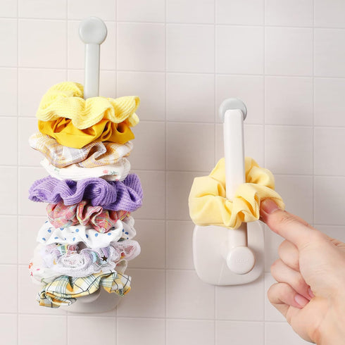 Adhesive Scrunchie Holder DIY Hair Accessories Organizer Wall Hooks Waterproof Scrunchy Storage Stick Scrunchies Holder Organizer Headband Hairban...
