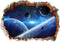 HERRA 3D Planet Universe Galaxy Outer Space Wall Decal Spacecraft Astronaut Wall Stickers, Peel and Stick Removable Space Capsule Window Wall Stic...