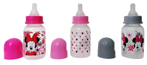 Cudlie Disney Baby Boy Minnie Mouse 5 oz Pack of Three Baby Bottles, Tropic Floral...