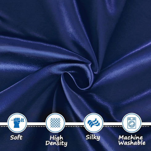 Satin Pack and Play Playard Sheet, Soft & Silky Mini Crib Mattress Cover (39"x27"x5") for Boys and Girls, Great for Baby Hair and Skin, Navy...