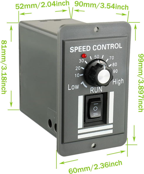 DC 12-60V Motor Speed Controller 20A Adjustable PWM Controller Switch Forward/Reverse Electric Motor Speed Regulator Suitable for DC Brush Motor...