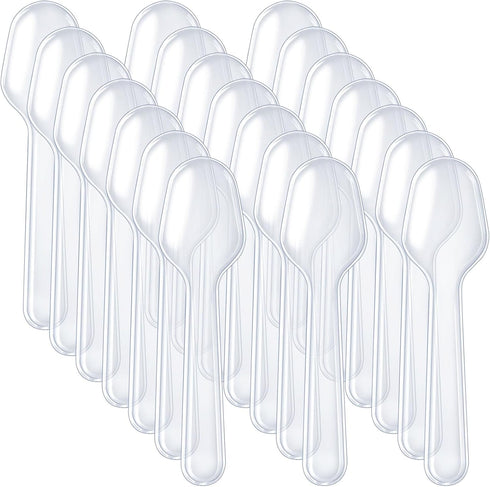 500 Pcs Disposable Clear Plastic Mini Spoons, Tasting Spoons, Small Dessert Spoons, Ice Cream Spoons for for Crafts, Tasting, Sampling -3 Inch...