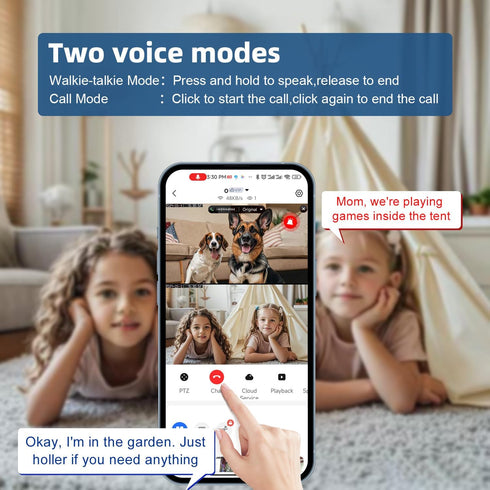 Pan/Tilt-Indoor Camera Dual lens for Baby Monitor-Cat-Dog-Pet Camera, 2.4G/5G WiFi-Camera for Home Security, Wireless Camera with Mobile App & PCs...
