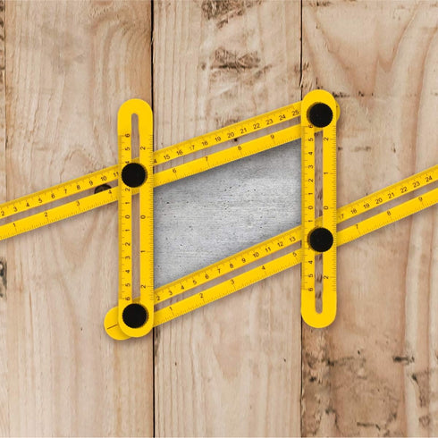 POWERTEC Multi Angle Measuring Ruler for Woodworking, Crafting, Construction, Flooring & Tile Cutting, ABS Plastic Angle Finder, Template & Layout...
