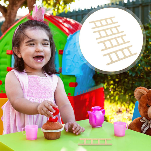 Toyvian Mini Wooden Step Ladder, Mini Wood Doll House Ladder, 1: 12 Miniature Ladder, DIY Craft Accessory, for Doll House Accessories, Fairy Furni...