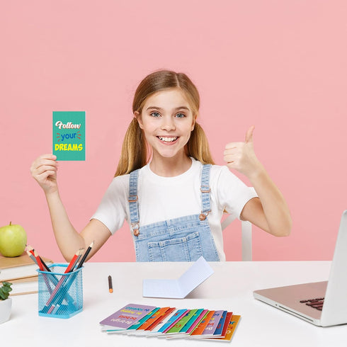 Zonon 24 Pcs Mini Colorful Notebooks Bulk Gifts, Funny Motivational Journals Notepads Inspirational Notepads Kids Small Pocket Notebook Teacher Sc...