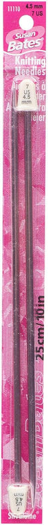 Susan Bates 10-Inch Silvalume Single Point Knitting Needle, 4.5mm, Rose...