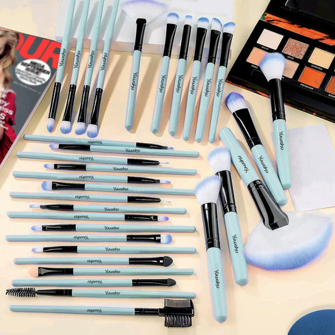 Professional Set of 32 Makeup Brushes;from an Array of Eyeshadow Foundation Brushes to a Concealer Brush to Eyelash and Blusher Brushes-the Makeup...