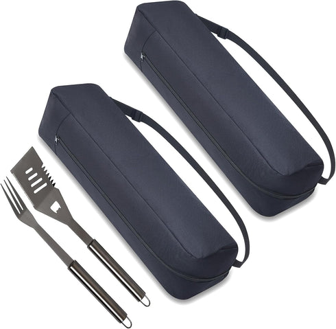 Amylove 2 Pcs Grill Tool Storage Bags BBQ Utensil Grilling Bags Oxford Cloth Barbecue Holder Pouch Foldable Hardware Grill Accessory Storage Bag G...