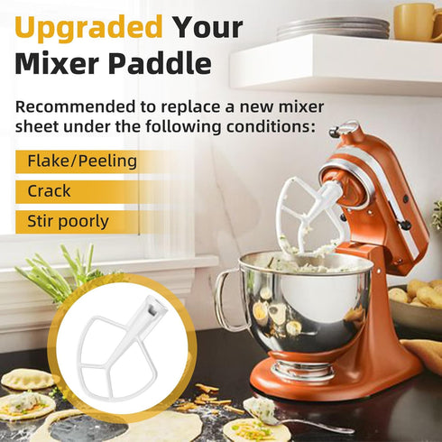 K5AB K5SS Coated Flat Beater Replacement for Kitchenaid 5 Qt Bowl Mixer K4 K5 KP50 KSM5 KSM50 KSM500PS KSM450, Paddle Attachment for Kitchenaid Mi...