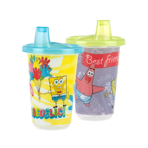 Nuby 6 Pack Wash or Toss Reusable Cups & Lids with Spout, Nickelodeon SpongeBob SquarePants, 10 oz....