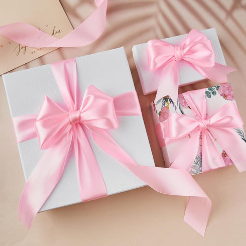 1-1/2 Inches Satin Ribbon, 50 Yards Solid Fabric Ribbon for Flower Bouquet Gift Wrapping Crafts Wedding Party Home Decoration (Pink)...