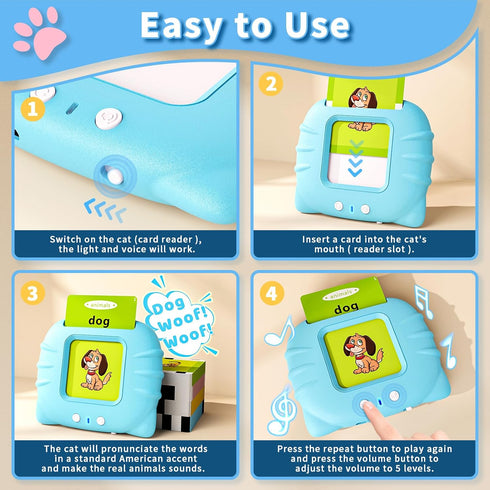 Toddler Toys Talking Flash Cards for 1 2 3 4 5 6 Year Old Boys and Girls, Autism Sensory Toys for Autistic Children, Learning Educational Montesso...