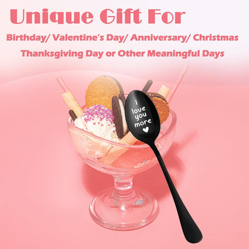 Valentine's Day Gifts for Him Her - Anniversary Birthday Gifts for Girlfriend Women Man Boyfriend, Personalized I Love You More Ice Cream Spoon...