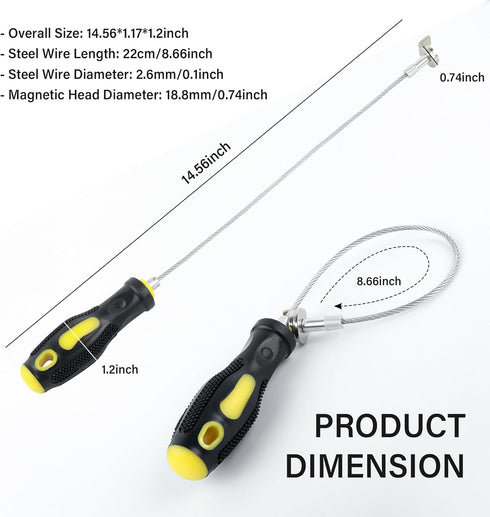 Flexible Magnetic Oil Drain Plug Removal Tool,14.5inch Oil Drain Plug Tool with Strong Magnetism,Must Have Car Tools Fit Most Oil Pan Plug Screw R...