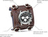 JewelryWe Black Brown Hip-hop Gothic Punk Style Men Watch Wide Leather Fashion Cuff Wristwatch...