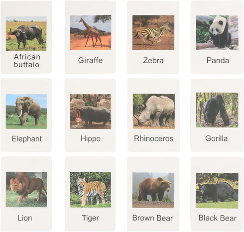 Small Montessori Animal Figures with Flash Cards, Realistic Animal Figurines Toys, Montessori Materials Homeschool Preschool Science Educational M...