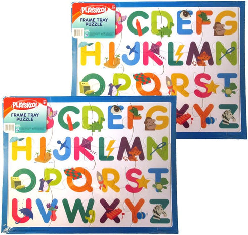 PLAYSKOOL 14" x 11" 12 Piece Letter Puzzle with Frame Tray (2 Pack) Great Gift!...