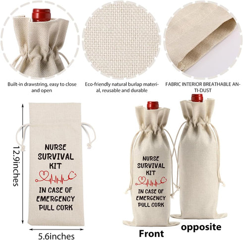 Nurses Gifts for Women Wine Bag, Cool Gifts for Nurses, Nurses Day Wine Bag, Nurses Retirement Appreciation Birthday Graduation Gifts Wine Bottles...