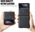 Samsung Galaxy Z Flip 3 5G Case,Galaxy Z Flip 3 Leather Phone Case with Hard Shockproof Back Cover Slim Durable, for Galaxy Z Flip 3 5G 2021 (Blac...