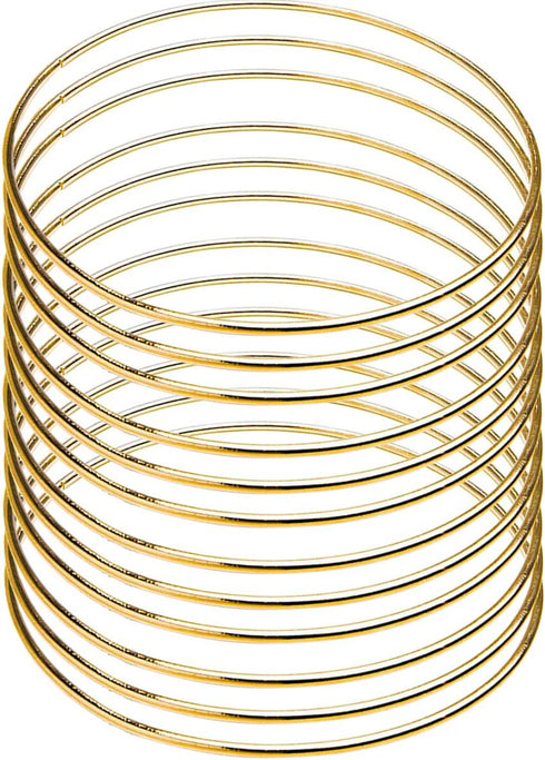 12Pcs 5 Inch Gold Dream Catcher Metal Rings Floral Hoops Wreath Macrame Creations Ring for Crafts DIY...