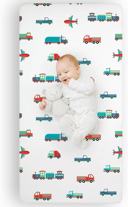 Wildkin Kids 100% Cotton Fitted Crib Sheet for Boys and Girls, Crib Sheets Measures 52 x 28 x 8 Inches, Kids Crib Sheets with Super Soft and Breat...