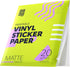 Premium Printable Vinyl Sticker Paper for Inkjet Printer and Laser - 20 White Matte Sticker Paper Waterproof - Durability Adhesive Paper 8.5 x 11,...