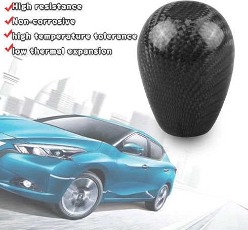 RYANSTAR Carbon Fiber Shift Knob with Adapters, Black Oval Ball Stick Shifter Knobs Compatible with Infiniti Lexus Mazda Mitsubishi Nissan etc?Smo...