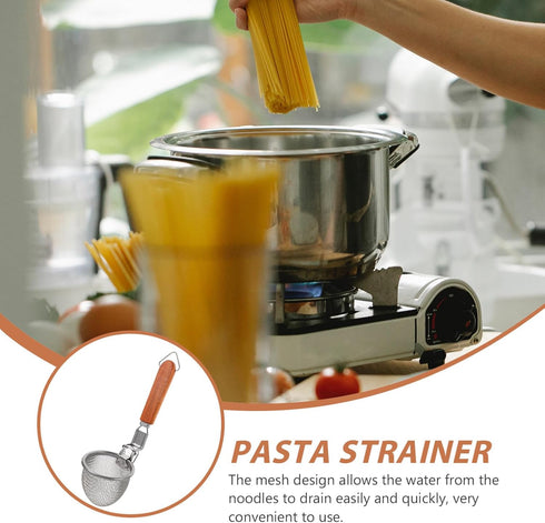Kichvoe Stainless Steel Noodle Strainer Mesh Pasta Basket Spaghetti Boiling Basket Fine Wire Mesh Sieve Cooking Frying Spider Spoon for Pasta Rame...