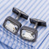 Rectangle Crystal Cufflinks for Men In Gift Box Black/Blue/Purple/Transparent Crystals Men's Cuff Link for Wedding Shirt Party Business Birthday A...