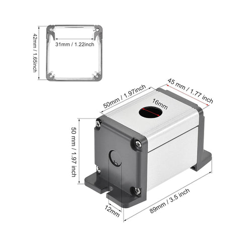 uxcell Single Holes 16mm Aluminum Switch Button Station Box with a PG7 Cable Gland and Mounting Base...
