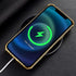 Guppy Compatible with iPhone 15 Plus Ring Holder Case Luxury Crocodile Cover Gold Edge 360 Degree Rotation Stand for Women Slim Leather Snake Liza...