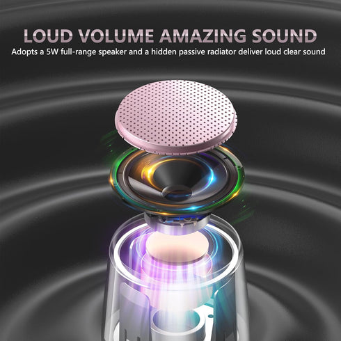 INSMY Small Bluetooth Speaker, Waterproof Mini Portable Wireless Speaker, Punchy Bass Rich Audio Stereo Pairing,Handheld Pocket Size for Hiking Bi...