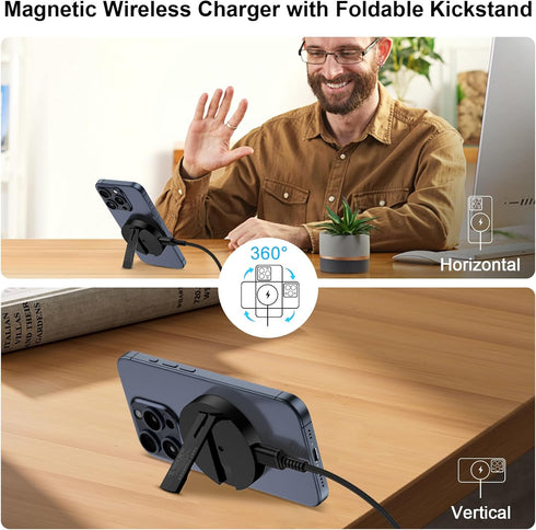 Wireless Charger Samsung Fast Charging Pad Android Phone Charging Station for Samsung Galaxy S24 Ultra S23 FE S22 S21 S20, 15W MagSafe Charger Mag...