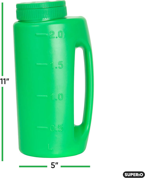 Superio Lawn Seed Spreader, Handheld Shaker for Lawn Seeds, Ice Melt Salt, Calcium, Deicer, Weed and Feed Spreader, 2 Liter, Adjustable Hole Size,...