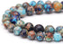 Natural Gemstone Beads for Jewelry Making,8mm Mixed Blue Imperial Jasper Polished Round Smooth Stone Beads,Genuine Real Stone Beads for Bracelet N...