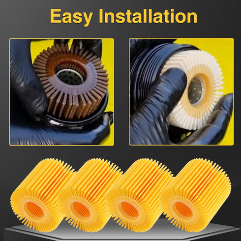 4 sets Engine oil filters Compatible with Toyota, Camry, Highlander, Rav4, Sienna, Tacoma, Lexus and other models Replace#?04152YZZA1?04152-YZZG1?...