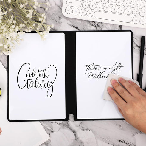 Reusable Dry Erase Notebook, 9.4x6.5 Inch Portable A5 Dry Erase Notebook Erasable Notebook White Board Dry Erase for Office Business Home (Light B...