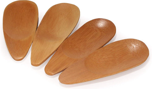 BambooMN - 4" Small Solid Bamboo Oval Scoop, 30pcs...