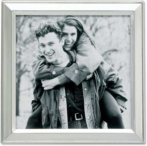 Lawrence Frames Brushed Silver Plated Metal Picture Frame, 5x5...