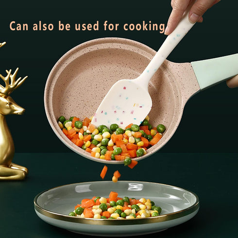 SiXi Silicone Spoon Shovel Heat Resistant One Piece Design Seamless Nonstick Spoon Flexible Scraper Baking Mixing Tool Kitchen Restaurant Cooking ...