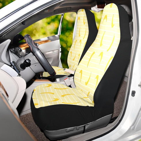 Yellow Solid Banana Car Seat Covers,Universal Auto Front Seats Protector Automotive Vehicle Seat Cover for Most Cars, Van,Trucks, SUV 1 set...