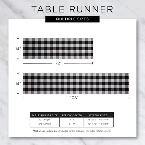 DII Buffalo Check Collection, Classic Farmhouse Table Runner, 14x72, Orange & Black...