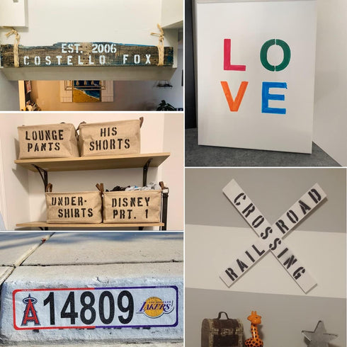 1 Inch Letter Stencils Symbol Numbers Craft Stencils, 42 Pcs Alphabet Stencils Letter Stencil Interlocking Stencil Kit Reusable Plastic Stencils L...