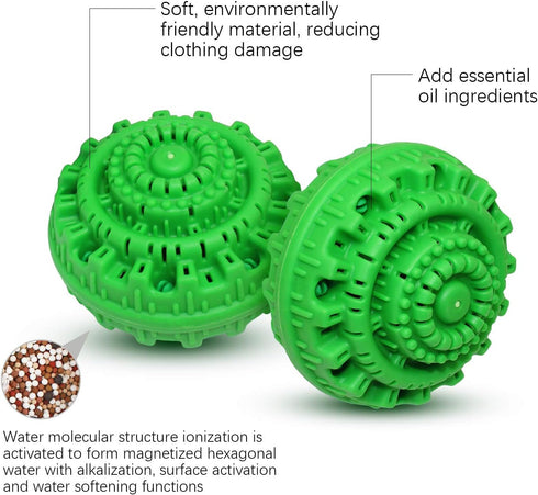 BEJAXEK Nano Ceramic Laundry Ball Washing Ball Powerful Decontamination Washing Machine Magic Anti-Entanglement Cleaning Ball 2PCS-PACK…...