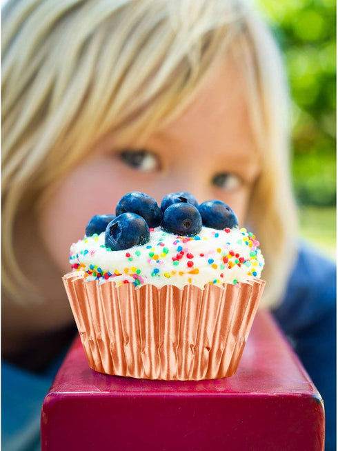 Sumind 400 Pieces Mini Foil Cupcake Liners Baking Cups, Metallic Cupcake Liner for Holiday Baking Muffin and Cupcakes(Rose Gold)...