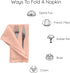 Encasa Cotton Cloth Napkins | Set of 12 | Size 17"x17" | Peach Solid Color | Machine Washable...