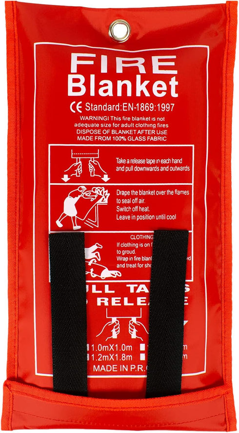 FLASLD Fire Blanket for Home and Kitchen, Fiberglass Fire Blankets Emergency for People, Flame Retardant Protection and Heat Insulation (3 ft x 3 ...