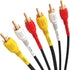 Cmple - 3 RCA Cable 6 Feet Composite Three RCA Male to Male Audio Video Cables A/V Gold Plated Triple Plug to Plug Cord for VHS/DVD Players, TVs...